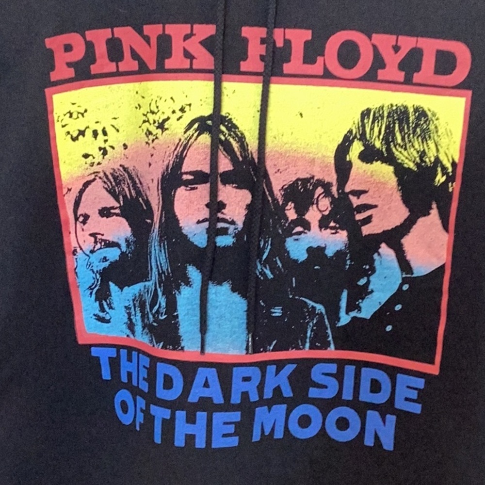PINK FLOYD The Dark Side Of The Moon 2019 Cropped Black Hoodie - Picture 2 of 8